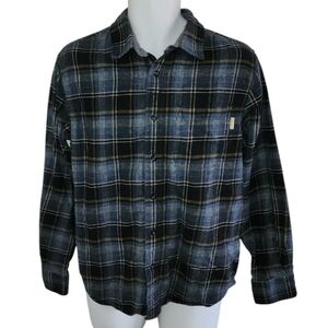 Woolrich Blue Gray Plaid Brushed Flannel Shirt - Men's